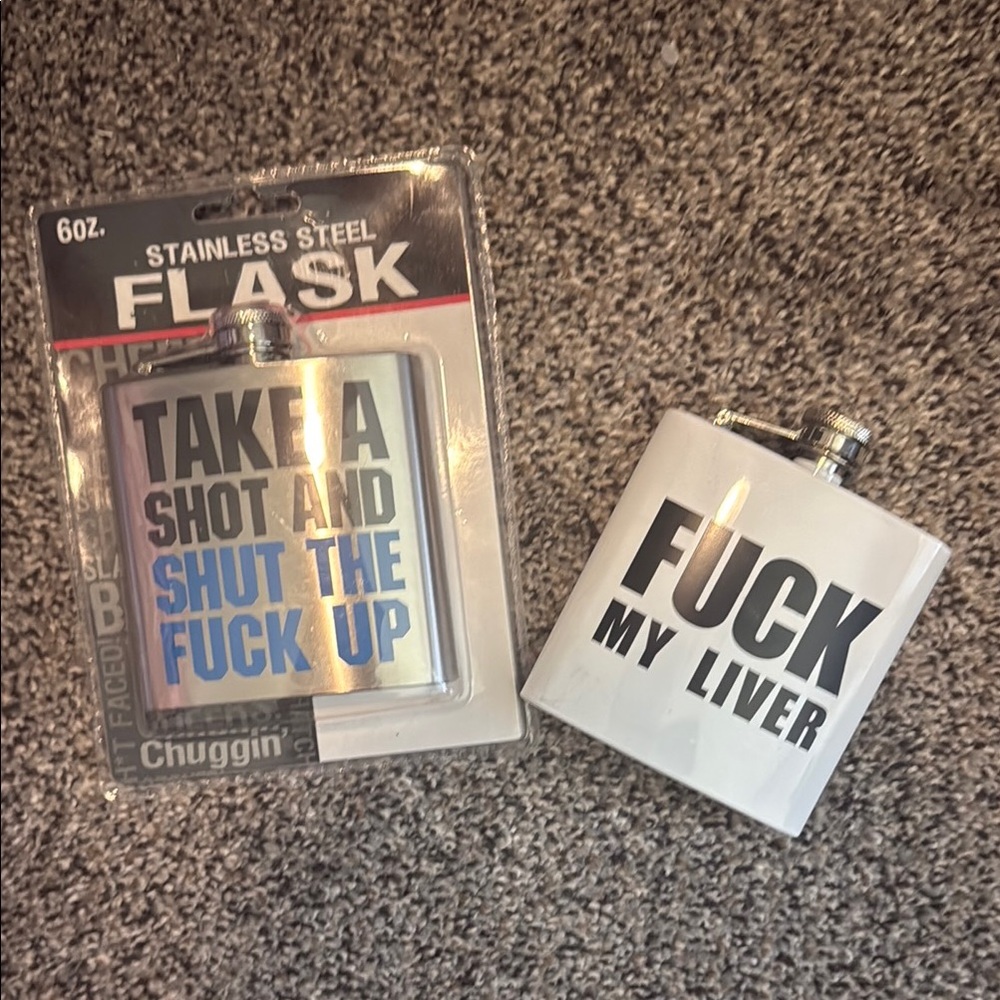 Stainless Steel Flask with Bold Text